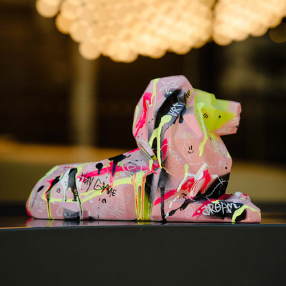 Pink Lion 3D Sculpture