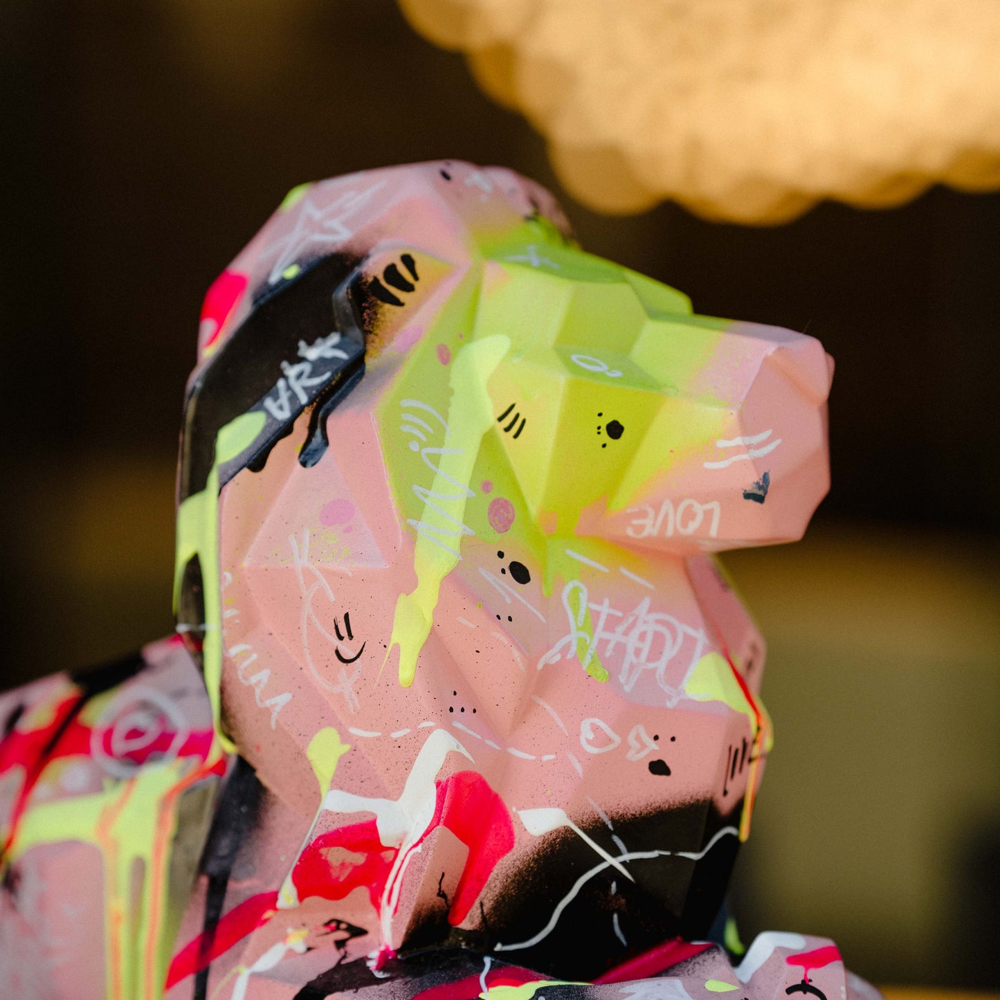 Pink Lion 3D Sculpture