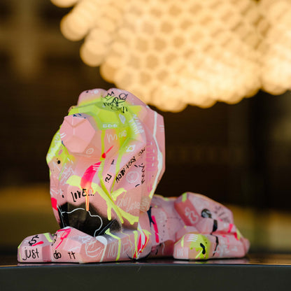 Pink Lion 3D Sculpture