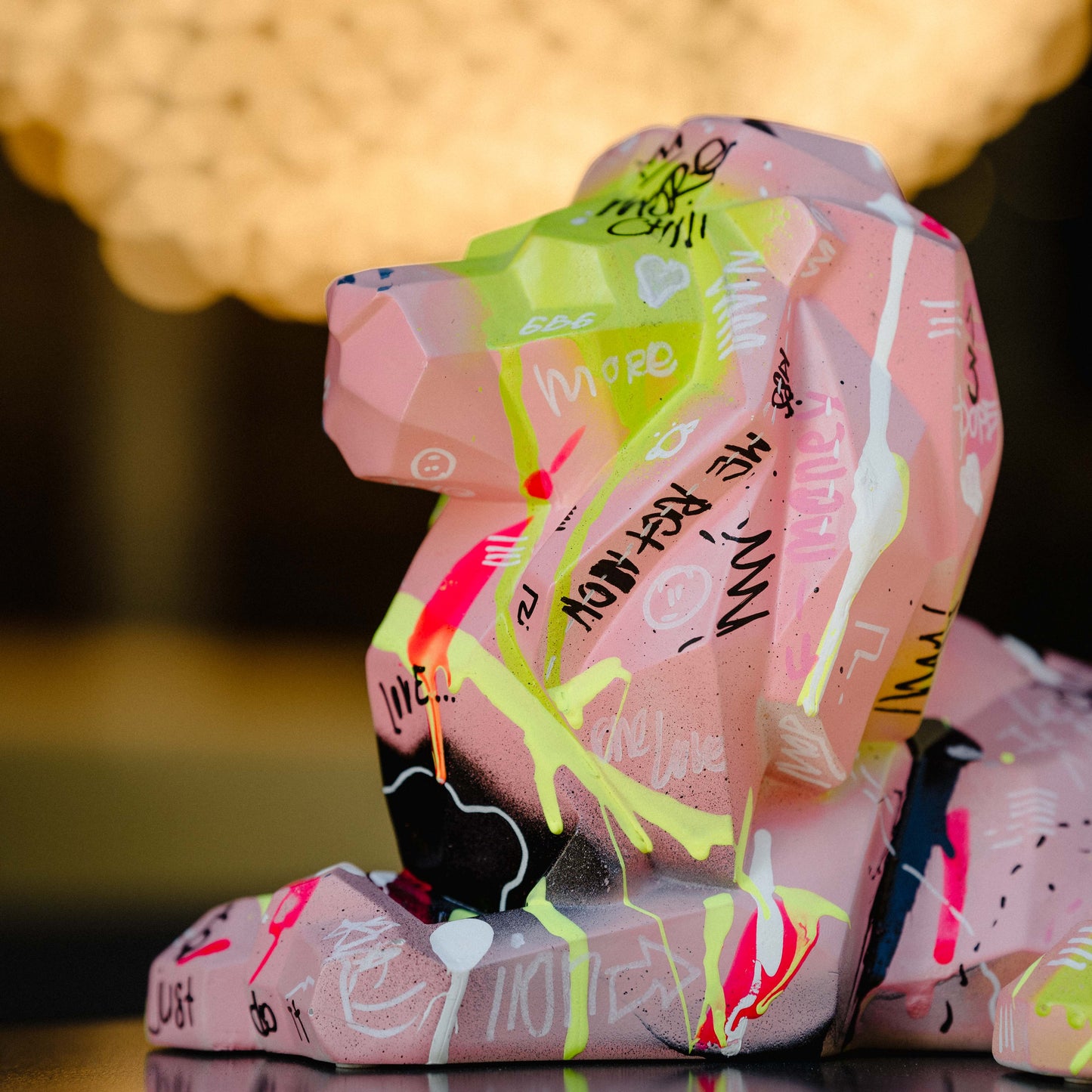 Pink Lion 3D Sculpture