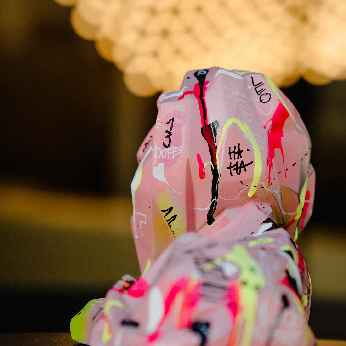 Pink Lion 3D Sculpture