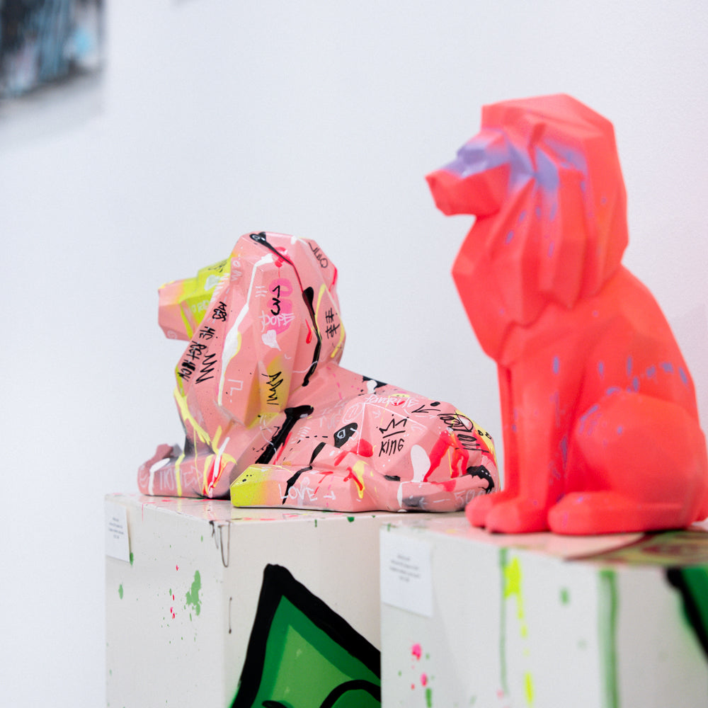 Pink Lion 3D Sculpture